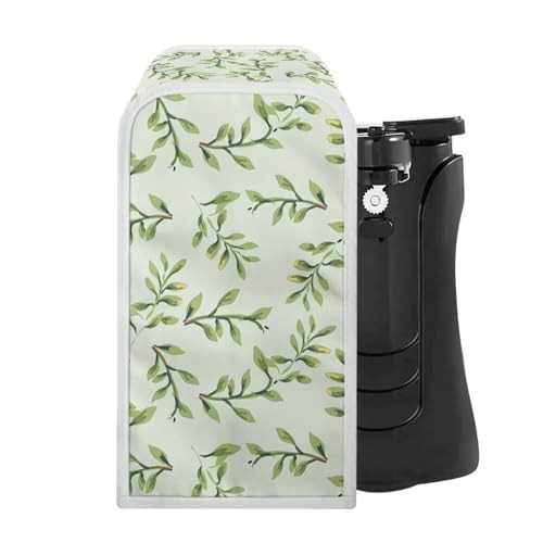 NETILGEN Can Opener Protective Cover Stain-Resistant Oil-Proof Washable Kitchen Appliance Dust Cover Electric Can Opener Cover for Home Kitchen Decor, Green Leaf