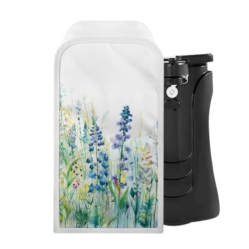 NETILGEN Dust Cover for Can Opener Knife Sharpener Jar Opener, Machine Washable Kitchen Appliance Dust Protective Cover for Home Kitchen Tabletop Decoration, Blue Green Floral