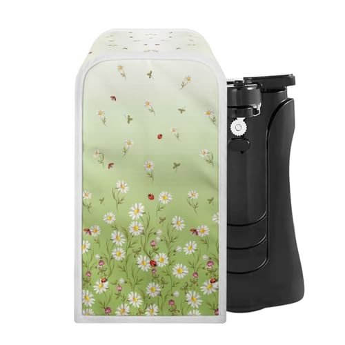 NETILGEN Can Opener Cover Bottle Opener Dust Cover Dust Protection Stain Resistant Kitchen Appliance Cover Washable Keep Your Kitchen Clean for Women Gift, Daisy Flower Green