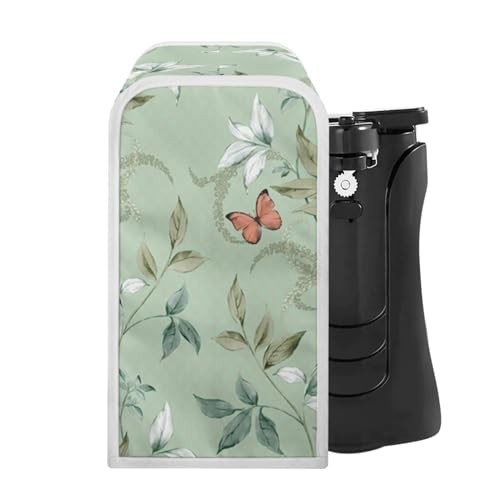 NETILGEN Can Opener Cover Kitchen Electric Can Opener Protector Polyester Cover Keep Kitchen Appliance Clean for Home Kitchen Desktop Decoration, Butterfly Leaf Green