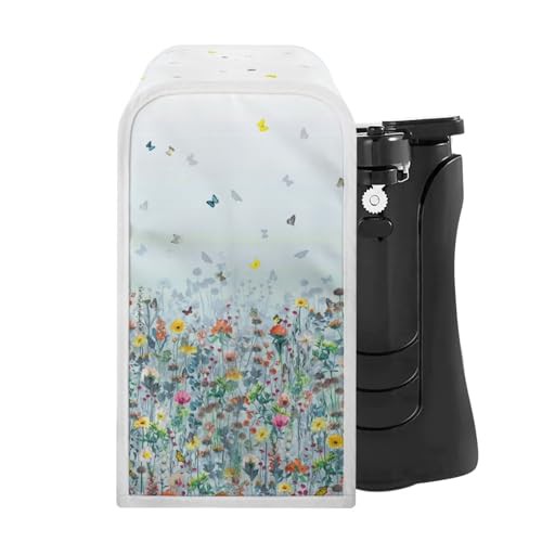 NETILGEN Can Opener Cover Washable Protective Cover Kitchen Can Opener Dust Cover Bottle Opener Cover Easy to Clean for Home Indoor Kitchen Decoration, Flower Butterfly Blue