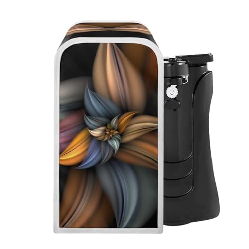 NETILGEN Can Opener Cover Kitchen Appliance Cover Can Opener Dust Protection Anti-Fingerprints Easy Cleaning Polyester Electric Appliance Dust Cover, Brown Flower