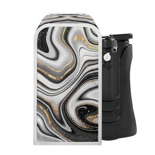 NETILGEN Can Opener Cover Small Appliance Cover Stain Resistant Dust-Proof Electric Can Opener Cover Jar Opener Cover Keep Kitchen Appliance Clean, Black Gold Marble