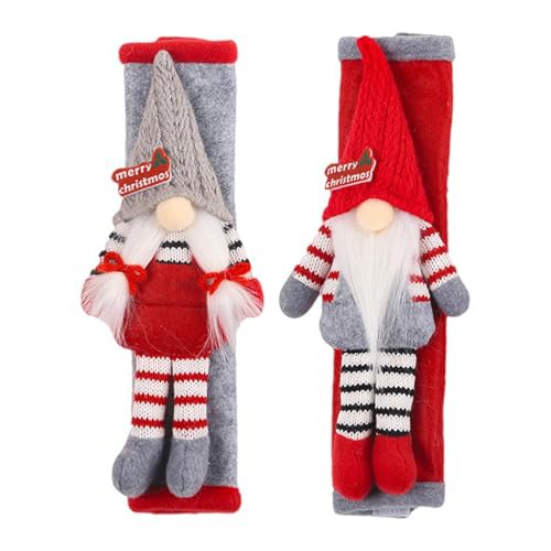 Hugsweet 1 Pair Christmas Refrigerator Handle Covers Door Handle Dust Covers Cute Dwarf Door Handle Cover Kitchen Appliance Handle Decorations for Kitchen Appliances Dishwasher Fridge Microwave