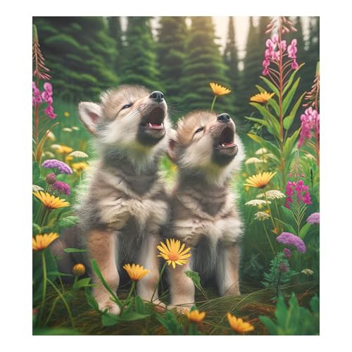 Howling Wolf Meadow Dishwasher Magnetic Cover Dishwasher Sticker Kitchen Cabinet Panels Home Kitchen Decoration, 26H x 23W Inches