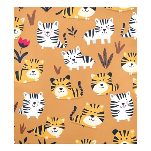 Tiger and Zebra Jungle Orange Dishwasher Magnetic Covers Refrigerator Home Cabinet Appliances Stickers Reusable Home Decorations Vinyl Sticker, 26H x 23W Inches