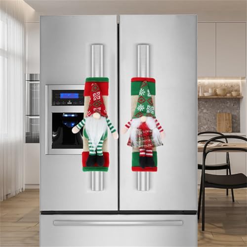DIY Christma DecorationChristmas Refrigerator Door Handle Protector Christmas Home Decoration Kitchen Appliance Decoration SetChristmas Ball Ornaments for Christmas Tree Decorations