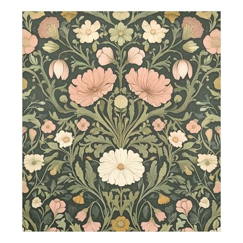 Beautiful Floral Floral Dark Green Dishwasher Magnetic Covers Refrigerator Panels Kitchen Cabinet Decor Wash Machine Fridge Panel Decal for Kitchen Appliance, 26" x 23"