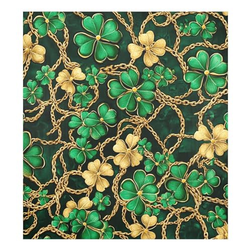 Clovers Golden Chains Green Dishwasher Magnetic Covers Refrigerator Panels Kitchen Cabinet Decor Cute Farmhouse Décor, 26" x 23"