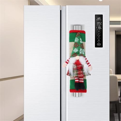 Generisch Christmas Refrigerator Door Handle Cover 4pcschristmas Refrigerator Door Handle Protector Christmas Home Decoration Kitchen Appliance Decoration Set