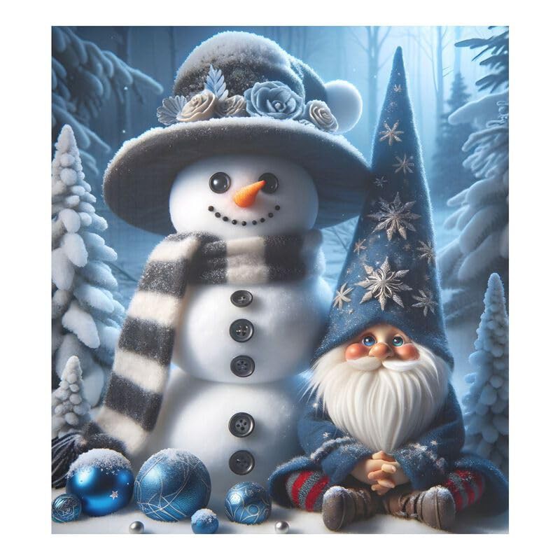 Winter Sonwman Gnome Deep Blue Dishwasher Magnetic Covers Refrigerator Washing Machine Door Cover Home Kitchen Decoration, 26H x 23W Inches