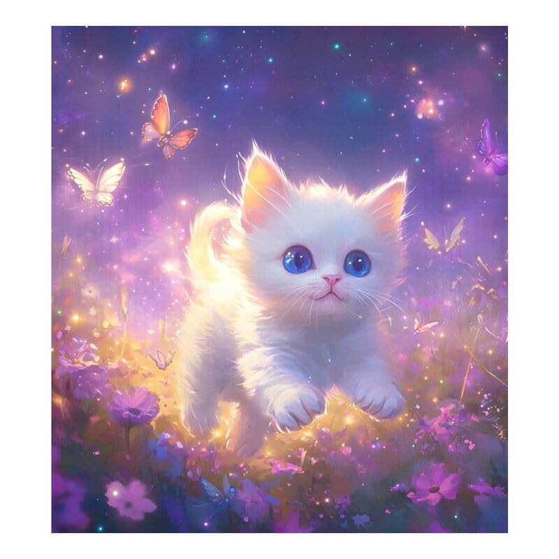 Cute Kitten Purple Dishwasher Magnetic Cover Refrigerator Panels Kitchen Cabinet Decor Cute Farmhouse Décor, 26" x 23"