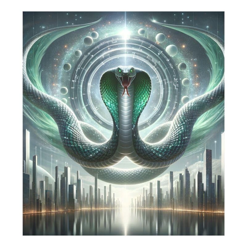 Snake Cityscape Dishwasher Magnetic Cover Refrigerator Door Cover Sheet Wash Machine Fridge Panel Decal for Kitchen Appliance, 26" x 23"