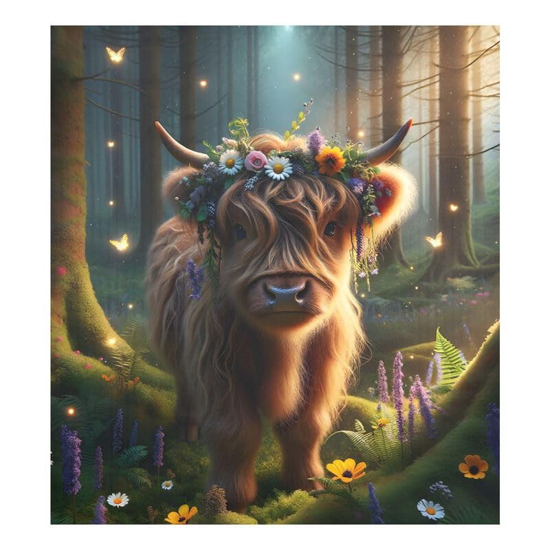 Cow Forest Dishwasher Magnetic Covers Dishwasher Door Cover Sticker Reusable Home Decorations Vinyl Sticker, 26H x 23W Inches