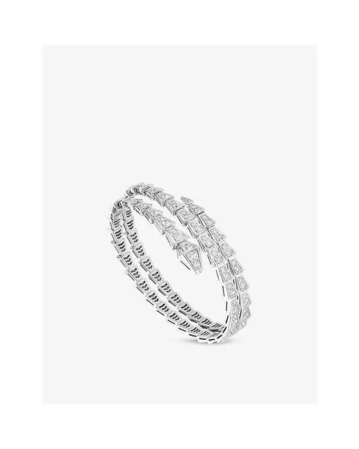 Serpenti Viper 18ct white-gold and 5.89ct brilliant-cut diamond bracelet