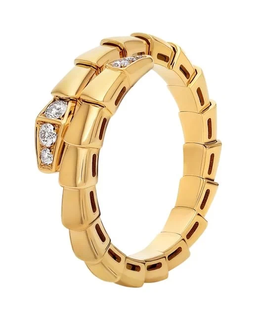 BVLGARI Yellow Gold and Diamond Serpenti Viper Ring